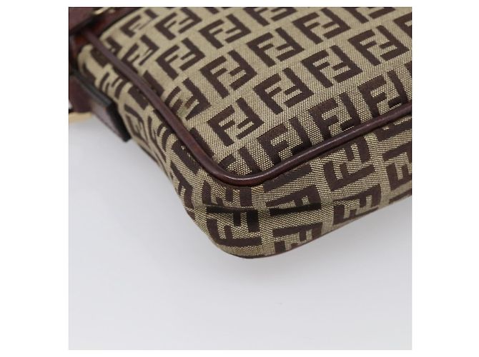 FENDI Zucchino Canvas Shoulder Bag Beige Gold - vista 15