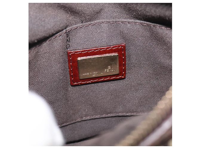 FENDI Zucchino Canvas Shoulder Bag Beige Gold - vista 18