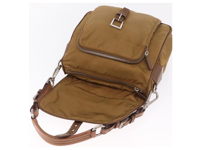 PRADA Schultertasche Nylon Brown Silver - Ansicht 22
