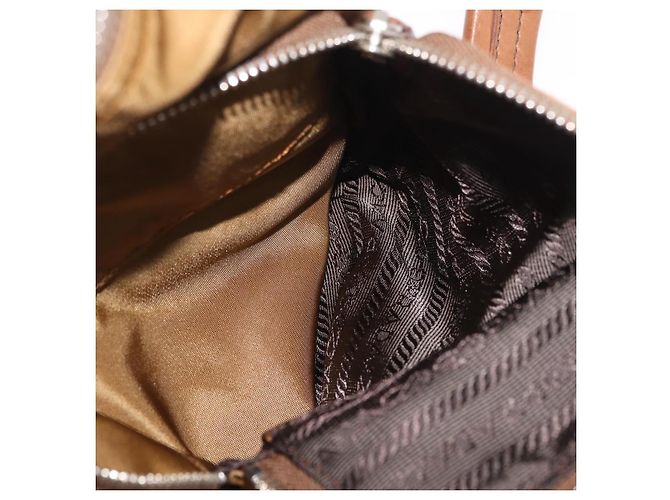 PRADA Schultertasche Nylon Brown Silver - Ansicht 31