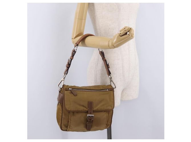 PRADA Schultertasche Nylon Brown Silver - Ansicht 32