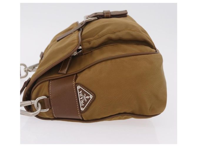PRADA Schultertasche Nylon Brown Silver - Ansicht 4