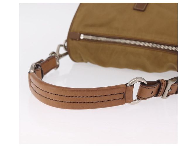 PRADA Schultertasche Nylon Brown Silver - Ansicht 7