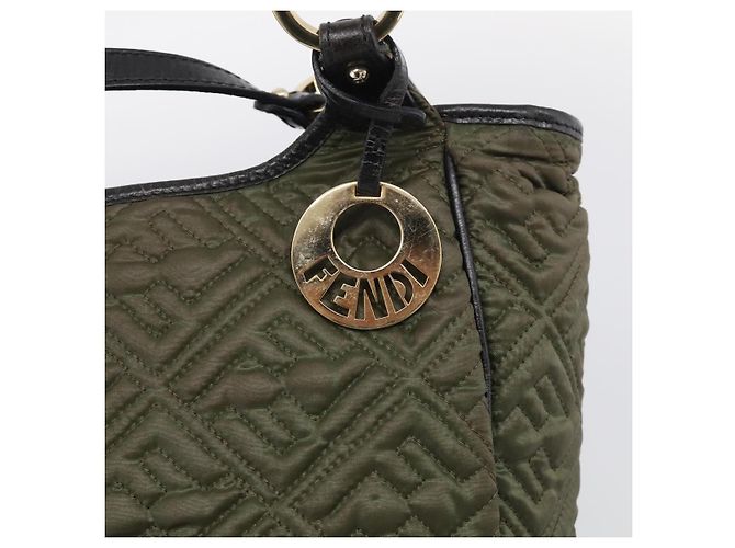 FENDI Shoulder Bag Nylon Green Gold Tone 8BH156 - vista 17