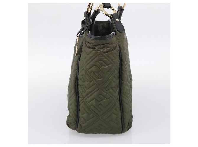 FENDI Shoulder Bag Nylon Green Gold Tone 8BH156 - vista 4
