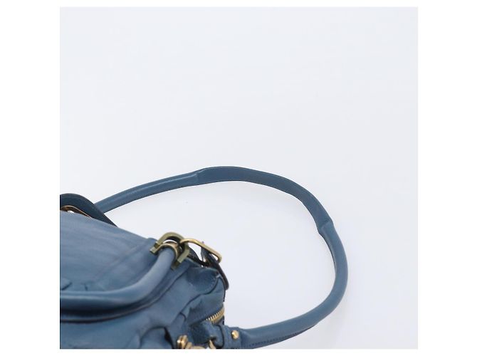 Chloé Chloe Paraty Hand Bag Leather 2way Blue Gold - vista 10