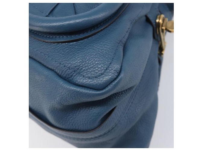Chloé Chloe Paraty Hand Bag Leather 2way Blue Gold - vista 13