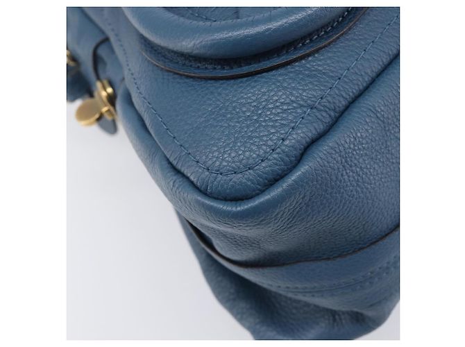 Chloé Chloe Paraty Hand Bag Leather 2way Blue Gold - vista 14