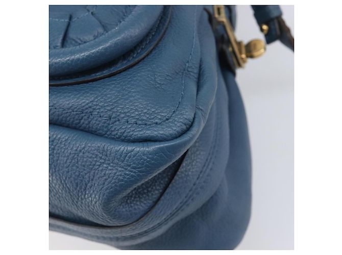 Chloé Chloe Paraty Hand Bag Leather 2way Blue Gold - vista 15