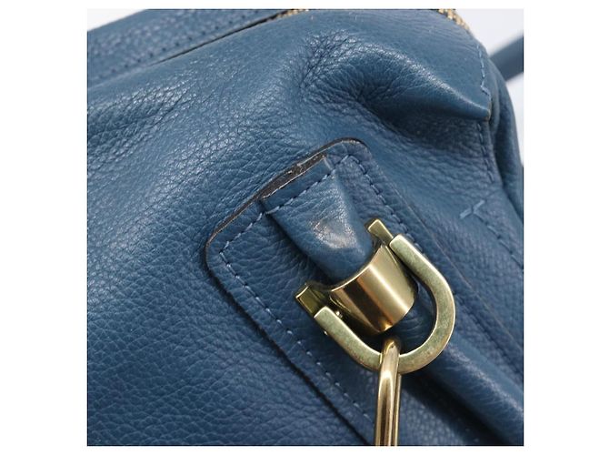 Chloé Chloe Paraty Hand Bag Leather 2way Blue Gold - vista 20