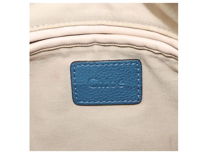 Chloé Chloe Paraty Hand Bag Leather 2way Blue Gold - vista 22