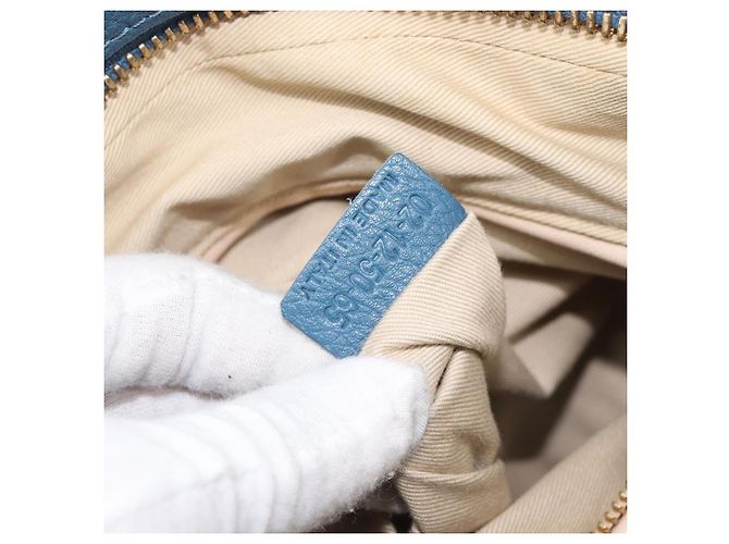 Chloé Chloe Paraty Hand Bag Leather 2way Blue Gold - vista 28