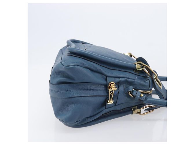 Chloé Chloe Paraty Hand Bag Leather 2way Blue Gold - vista 4