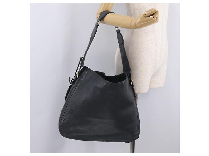 GUCCI Sherry Line Shoulder Bag Leather Gray Silver 247597 - vista 23