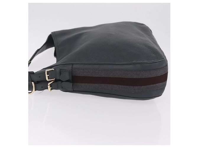 GUCCI Sherry Line Shoulder Bag Leather Gray Silver 247597 - vista 5