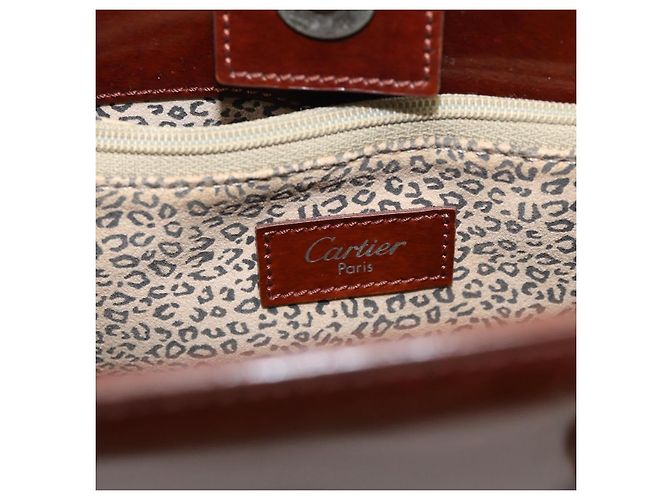 Panthère Cartier PANTHERE Shopper Lackleder Braun Silber - Ansicht 14