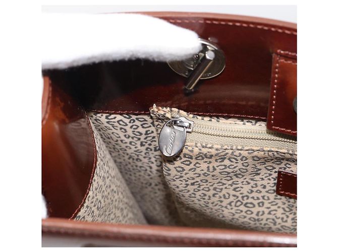 Panthère Cartier PANTHERE Shopper Lackleder Braun Silber - Ansicht 18