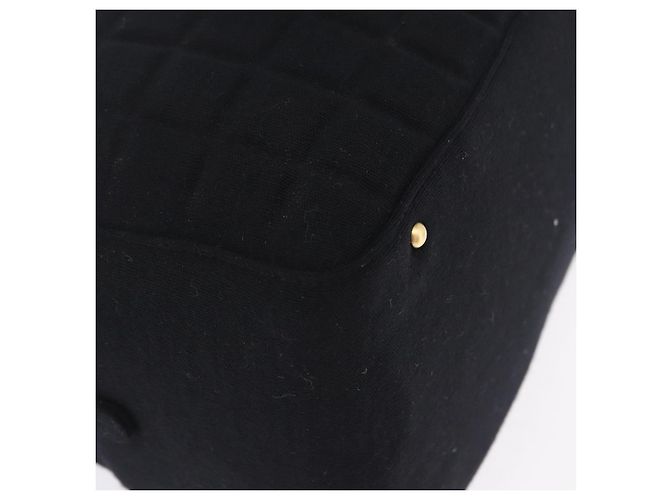 CHANEL Choco Bar Hand Bag Cotton Black Gold CC - vista 17