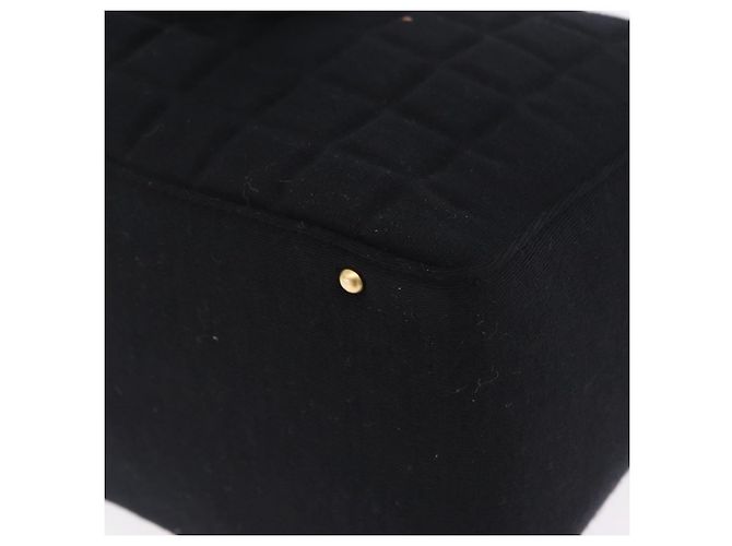 CHANEL Choco Bar Hand Bag Cotton Black Gold CC - vista 18
