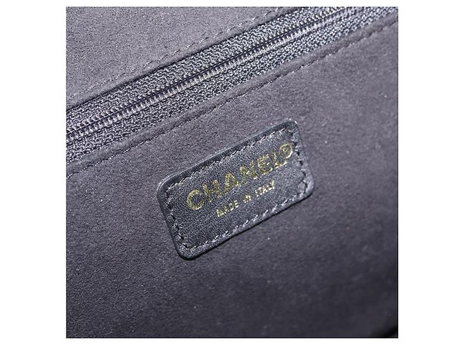 CHANEL Choco Bar Hand Bag Cotton Black Gold CC - vista 20