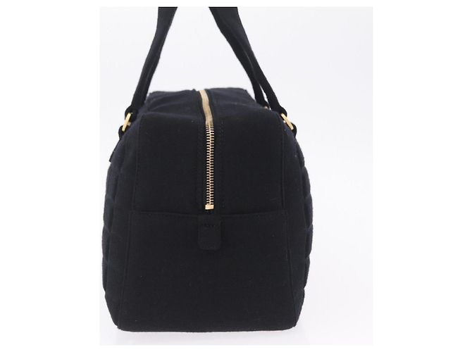 CHANEL Choco Bar Hand Bag Cotton Black Gold CC - vista 3