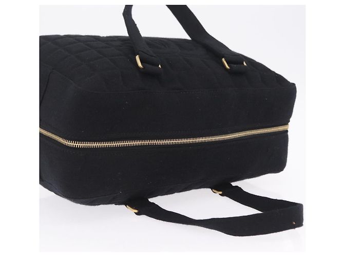 CHANEL Choco Bar Hand Bag Cotton Black Gold CC - vista 6