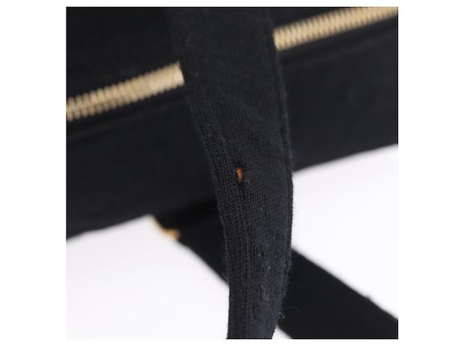 CHANEL Choco Bar Hand Bag Cotton Black Gold CC - vista 8