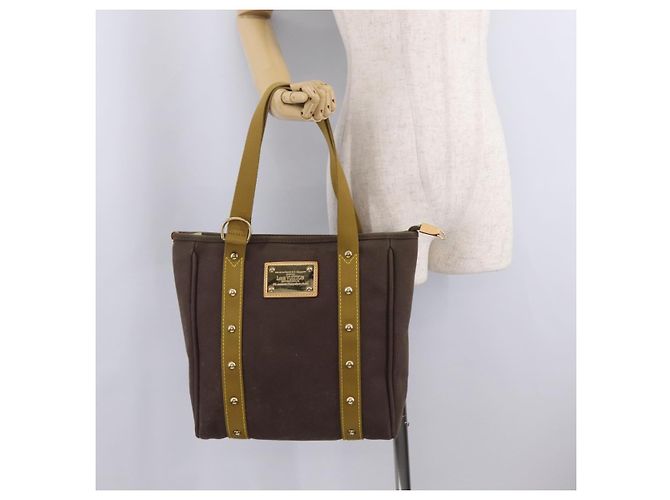 LOUIS VUITTON Antigua Cabas MM Tote Bag Canvas Brown M40086 LV - Ansicht 23