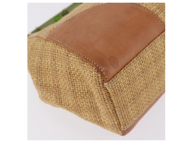 PRADA Chain Shoulder Bag Raffia Beige Gold Tone - vista 16