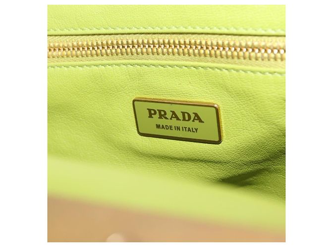 PRADA Chain Shoulder Bag Raffia Beige Gold Tone - vista 20