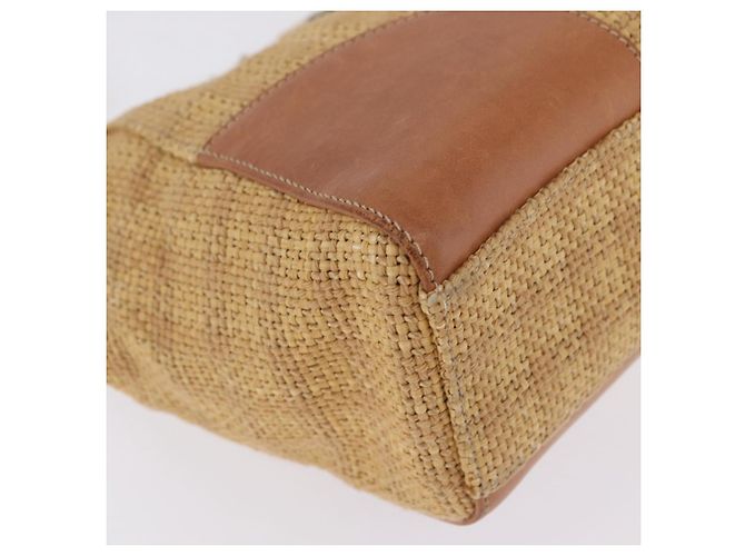 PRADA Chain Shoulder Bag Raffia Beige Gold Tone - vista 8