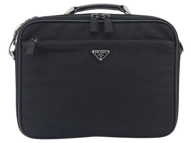 PRADA Business Bag Nylon 2way Black Silver - vista 13