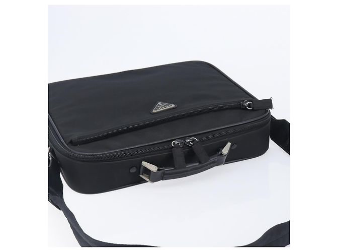 PRADA Business Bag Nylon 2way Black Silver - vista 6