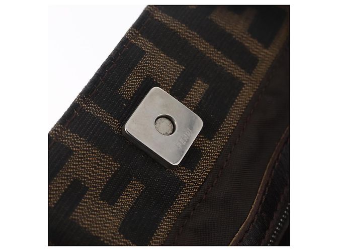 FENDI Zucca Canvas Hand Bag Black Brown - vista 19