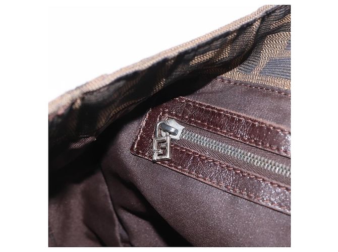 FENDI Zucca Canvas Hand Bag Black Brown - vista 22