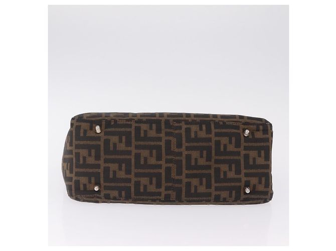 FENDI Zucca Canvas Hand Bag Black Brown - vista 5