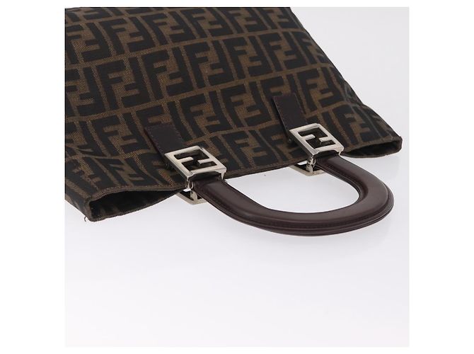FENDI Zucca Canvas Hand Bag Black Brown - vista 6