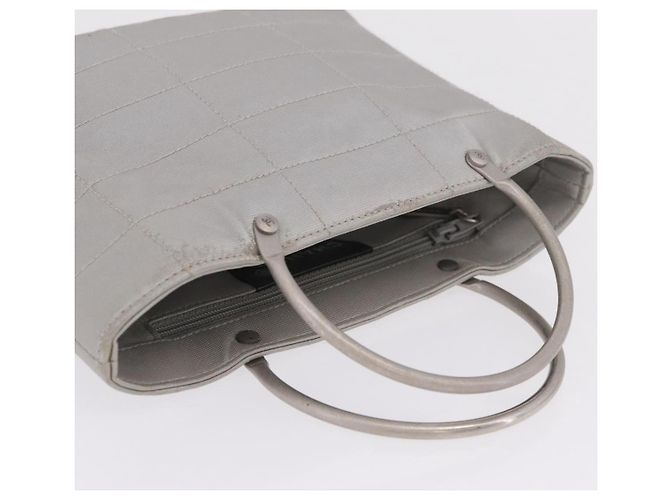 CHANEL Choco Bar Hand Bag Nylon Gris Plata CC - vista 14
