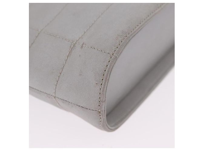 CHANEL Choco Bar Hand Bag Nylon Gris Plata CC - vista 16