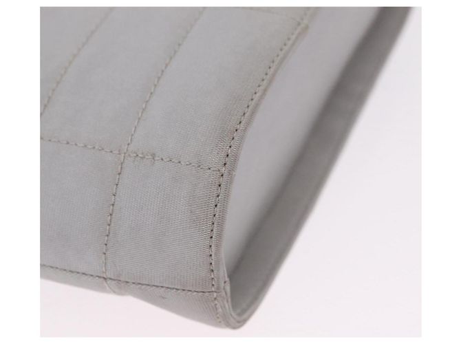 CHANEL Choco Bar Hand Bag Nylon Gris Plata CC - vista 18