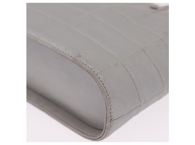 CHANEL Choco Bar Hand Bag Nylon Gris Plata CC - vista 19
