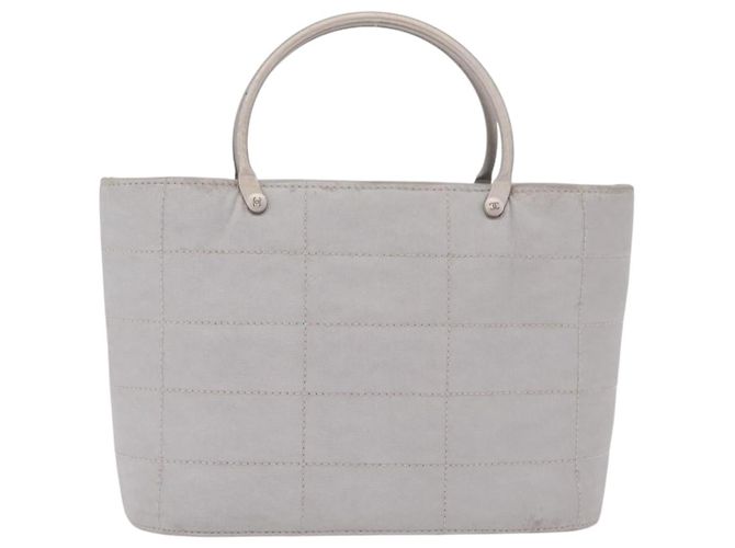 CHANEL Choco Bar Hand Bag Nylon Gris Plata CC - vista 2