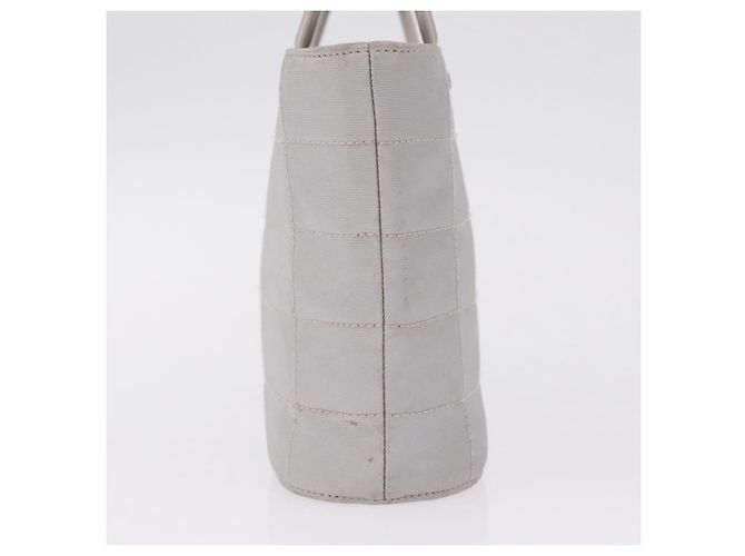 CHANEL Choco Bar Hand Bag Nylon Gris Plata CC - vista 3