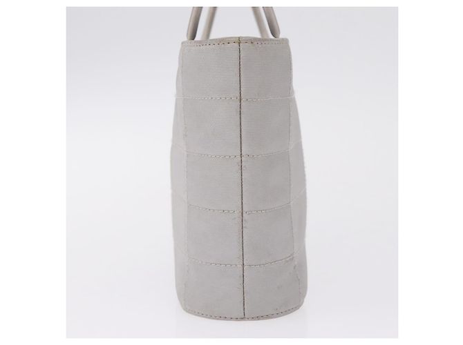 CHANEL Choco Bar Hand Bag Nylon Gris Plata CC - vista 4