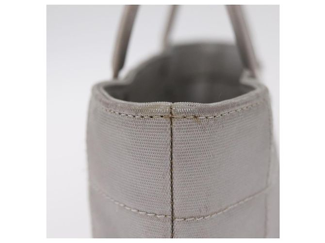 CHANEL Choco Bar Hand Bag Nylon Gris Plata CC - vista 5