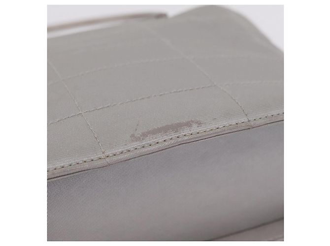 CHANEL Choco Bar Hand Bag Nylon Gris Plata CC - vista 9