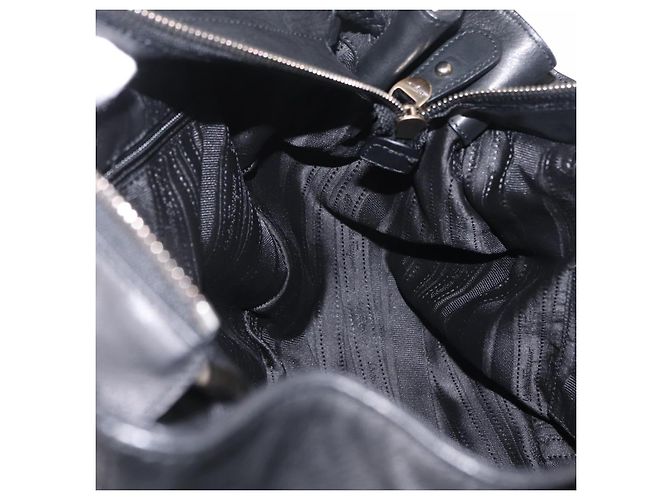 Salvatore Ferragamo Gancini Hand Bag Leather Black Silver - vista 22