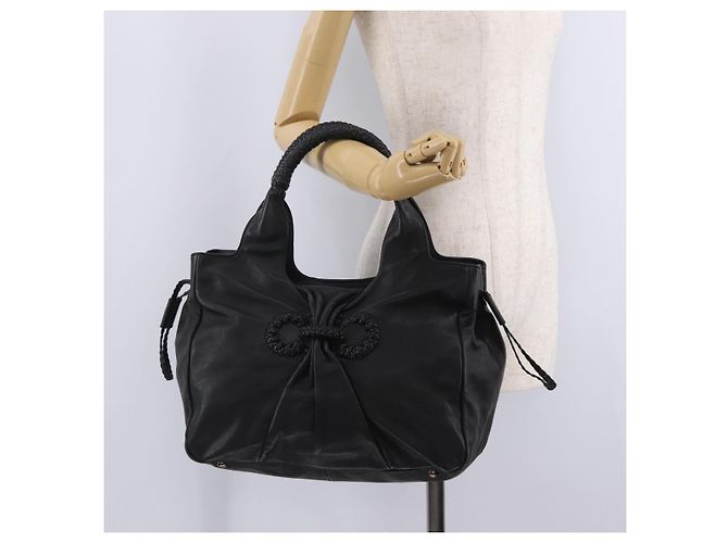 Salvatore Ferragamo Gancini Hand Bag Leather Black Silver - vista 26