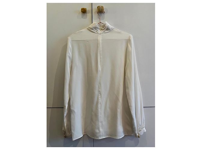Vanessa Seward Cremefarbene Seidenbluse mit Rollkragen - Ansicht 2