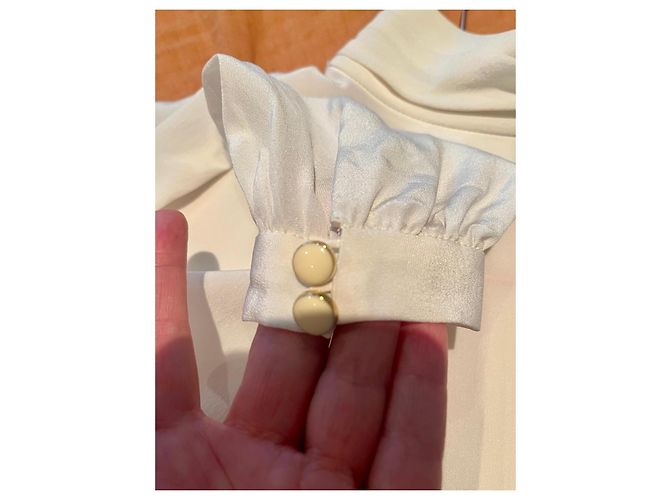 Vanessa Seward Cremefarbene Seidenbluse mit Rollkragen - Ansicht 3